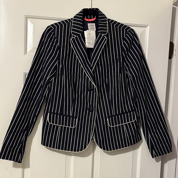 GAP Women's Navy and White Striped Blazer - Picture 1 of 8
